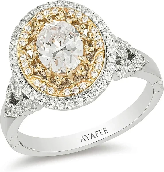 1.45 Carat (ctw) moissanite engagement ring 10k 14k 18k gold rings – Platinum Plated Silver name moissanite ring gold personalized engagement rings for women