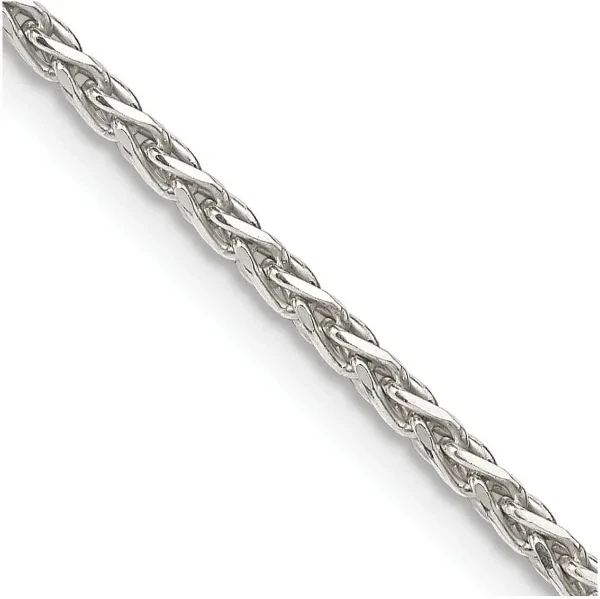 JewelryWeb 925 Sterling Silver D Cut Spiga Chain Necklace - Chain Necklace for Women and Men in Silver Choice of Lengths 16 18 20 24 and Variety of mm Options