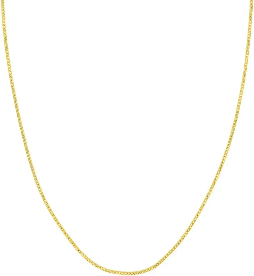 JewelryWeb 14k Gold Franco Chain Necklace - Chain Necklace for Women and Men in White Gold Yellow Gold Choice of Lengths 16 18 20 24 22 and Variety of mm Options