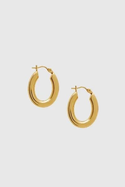 Small Tubular Oval Hoop Earrings - 14k Gold - 40% Off Today!