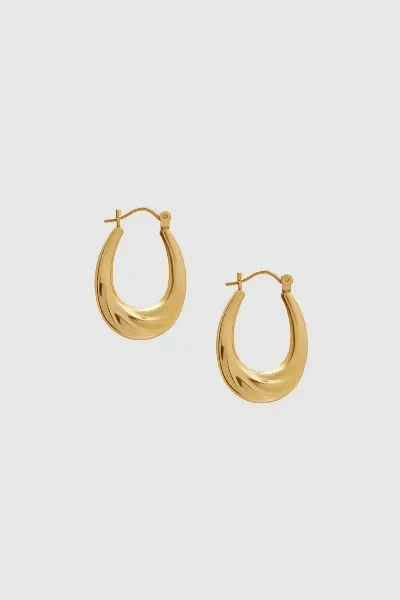 Chunky Oval Hoop Earrings - 14k Gold - Save $20000 Now!
