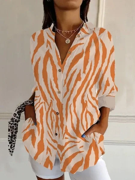 Zebra Print Long Sleeve Shirt - Now 20% Off!