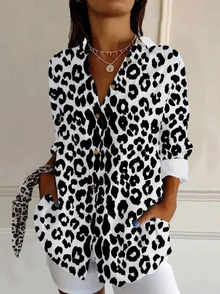 Leopard Print Long Sleeve Shirt - 20% Off Limited Time!