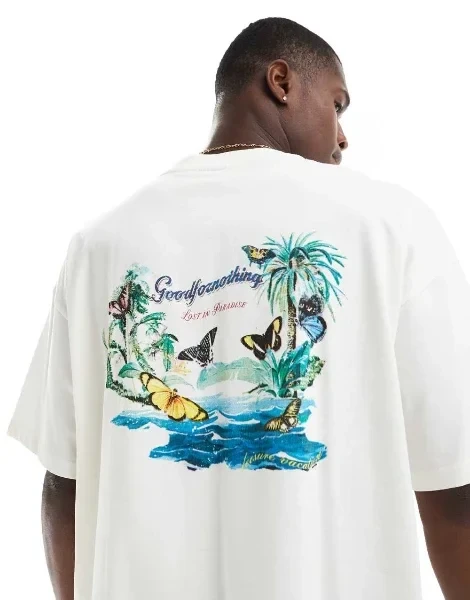 Good For Nothing tropical graphic t-shirt in white - 25% Discount Now!