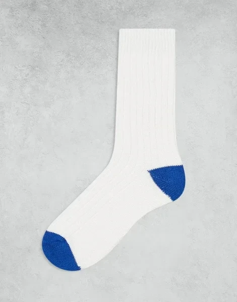 ASOS DESIGN contrast heel socks in white - Save $149 Now!