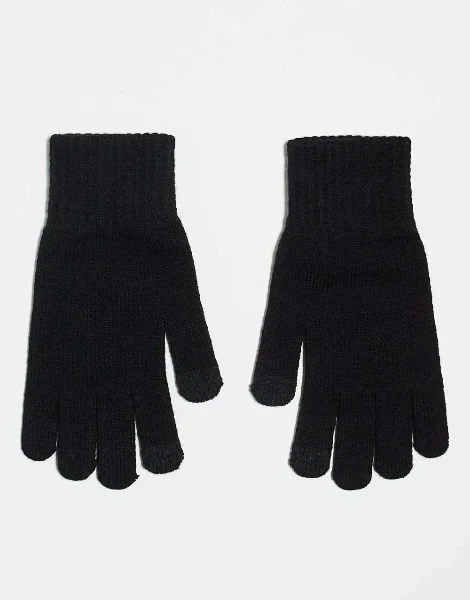 ASOS DESIGN touchscreen gloves in black - 33% Off Today!