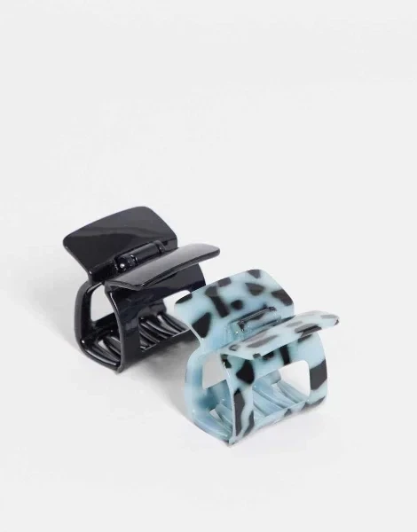 The Basik Edition Jaw Clips 2pk in Blue Tort and Black - 43% Off Today!