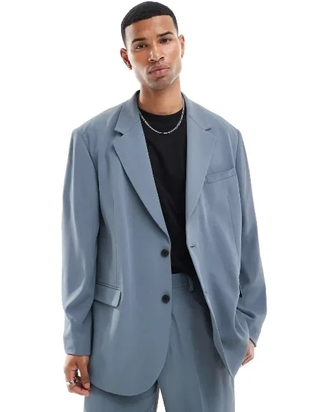 ASOS DESIGN slouchy oversized suit jacket in blue - 25% Off Limited Time!