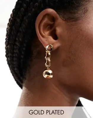 8 Other Reasons chain drop ball earrings in gold plated - 24% Off Limited Time!
