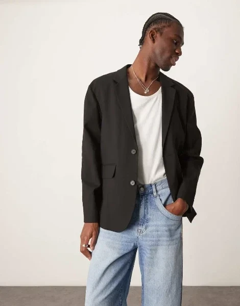 ASOS DESIGN relaxed slouchy blazer in black - Save $2700 Now!