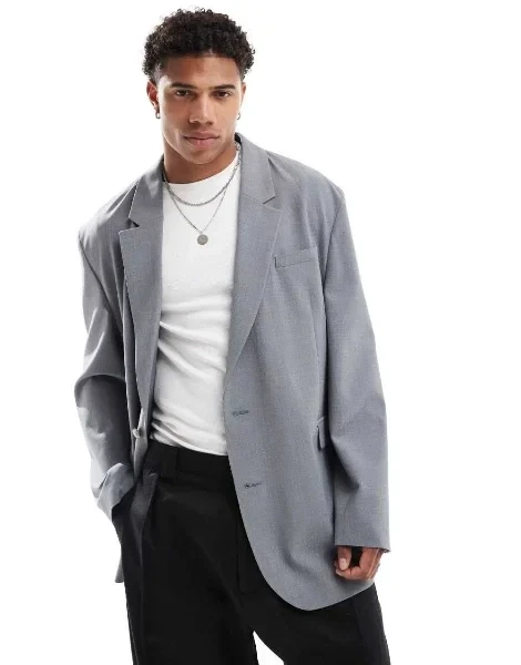ASOS DESIGN slouchy oversized blazer in gray - Save 49% Today!