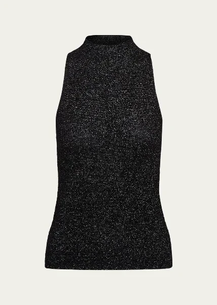 Metallic Mock-Neck Tank Top - Save $17700 Today!