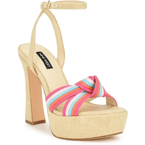Nine West Womens Irna Woven Ankle Strap Heels - 84% Off Today!