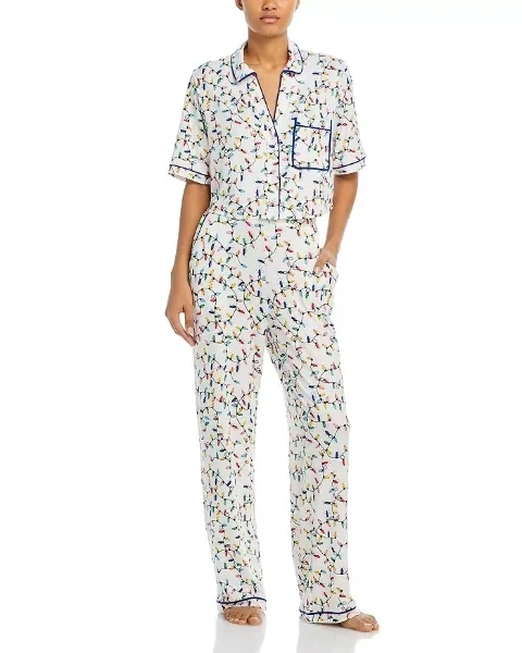 AQUA Boxy Shirt & Wide Leg Christmas Pajama Set - Exclusive - Save $5500 Today!