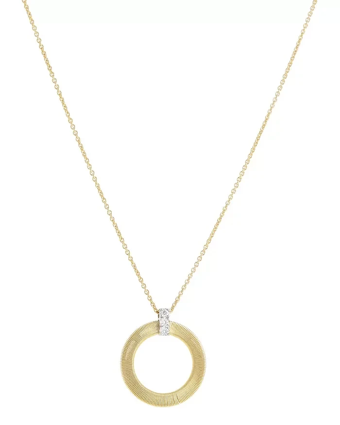18K White & Yellow Gold Masai Diamond Circle Pendant Necklace, 16.5"L - Save $57000 Now!