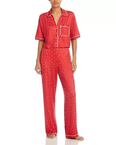 AQUA Boxy Shirt & Wide Leg Pajama Set - Exclusive - Save $5720 Today!