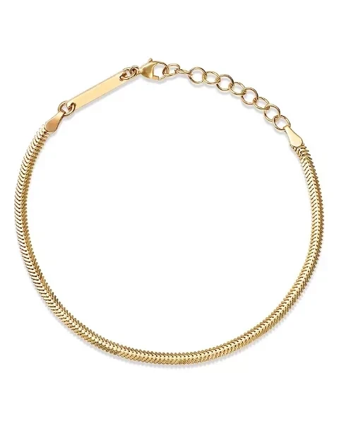 Zoe Chicco 14K Yellow Gold Heavy Metal Oval Snake Link Chain Bracelet - 20% Discount Now!