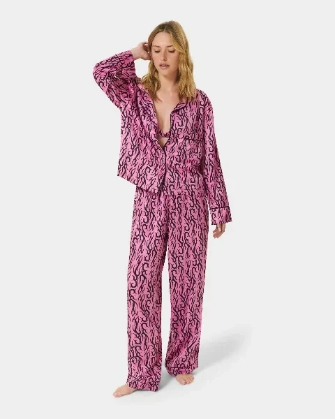 BB x Ashley Williams Tattoo Print Luxury Satin Trousers - Save $4300 Now!