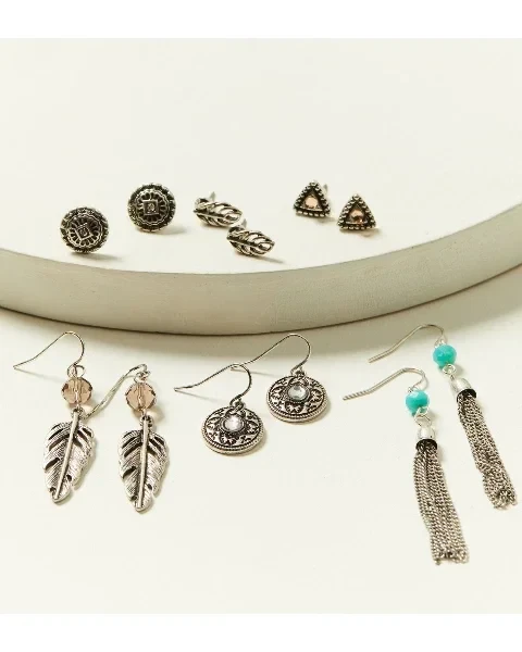 Shyanne Women's Shimmer Concho Feather Earring 6-Piece Set - 35% Off Today!
