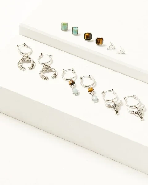 Shyanne Women's Juniper Sky Multi Gem Earring Set - 36% Discount Now!