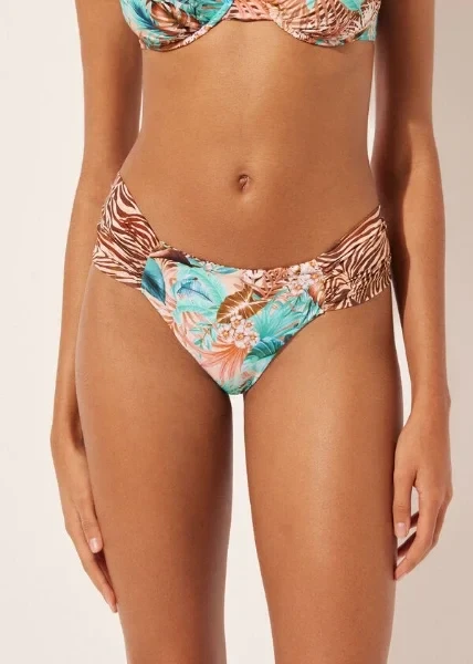 Double Face Brazilian Swimsuit Bottoms Wild Foliage