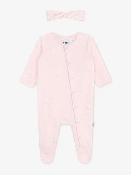 BOSS Baby Girls Babygrow And Headband Set in Pink - Save $6500 Today!
