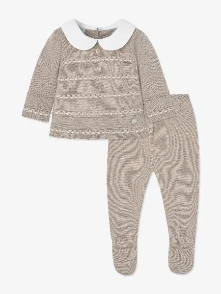 Baby Knitted 2 Piece Set in Beige - Now 31% Off!