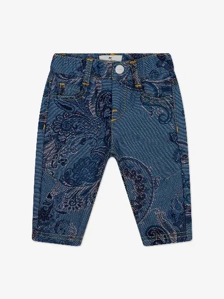 Etro Baby Boys Paisley Print Jeans in Blue - 30% Off Today!