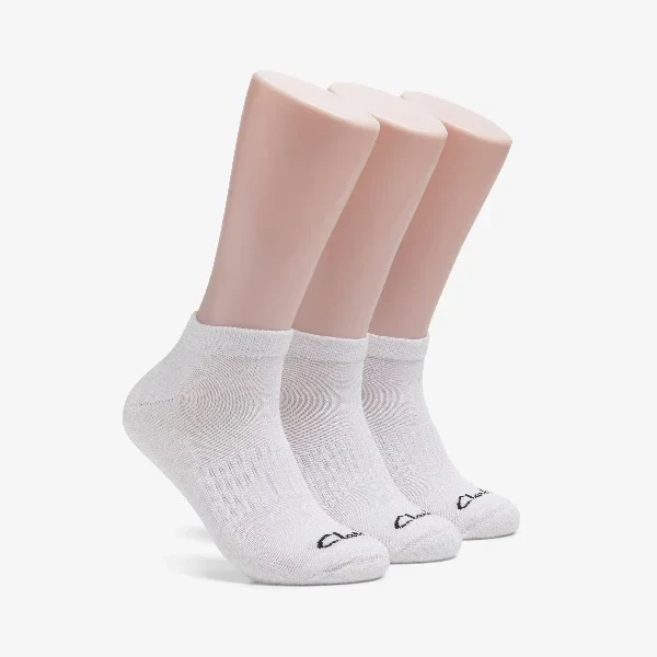 MENS 3 Pack Athletic White Socks | Clarks US