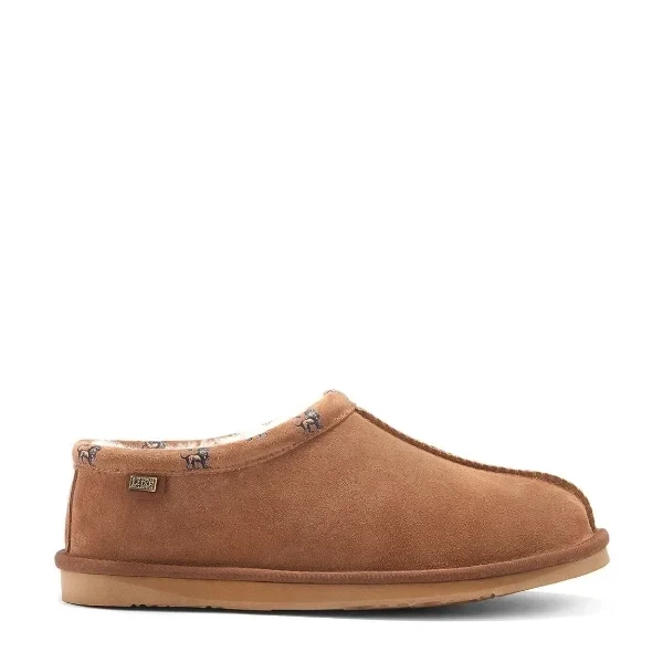 Men's Chestnut Outback Suede Slippers - 88% Price Drop!