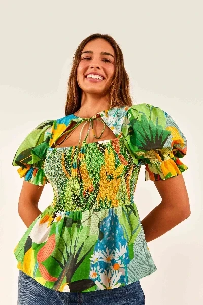 Vintage Toucans Smocked Blouse - 60% Discount Now!