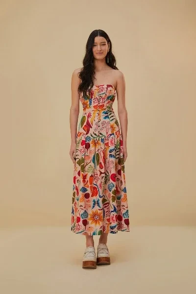 Beige Bright Farm Lenzing™ Ecovero™ Euroflax™ Maxi Dress - 50% Discount Now!