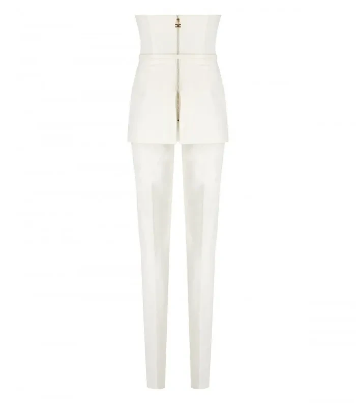 ELISABETTA FRANCHI IVORY BELTED JUMPSUIT - 50% Price Drop!