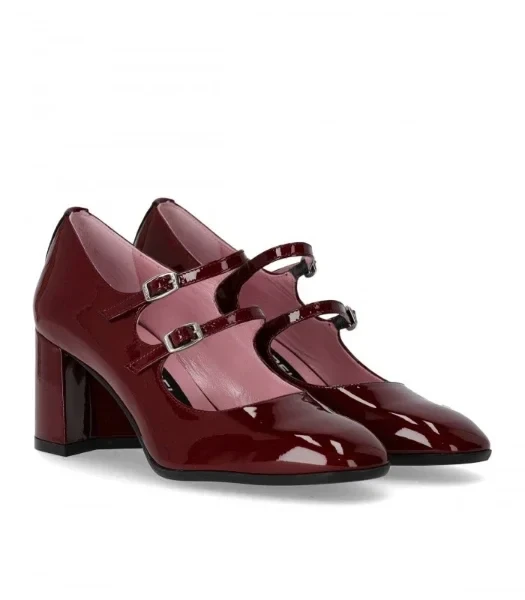 CAREL PARIS MARY JANE ALICE BURGUNDY PUMP