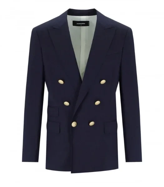 DSQUARED2 PALM BEACH BLUE DOUBLE BREASTED JACKET - Save 50% Today!