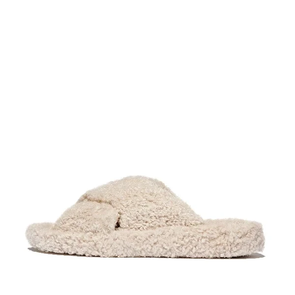 IQUSHION D-LUXE Padded Teddy Cross Slides - 46% Off Limited Time!