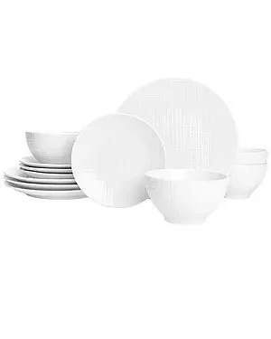 Godinger Freemont Porcelain 12pc Dinnerware Set, Service For 4