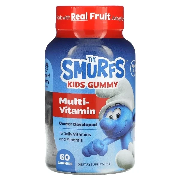 The Smurfs, Kids Gummy, Multi-Vitamin, Ages 3+, Smurf Berry, 60 Gummies - Save $200 Today!