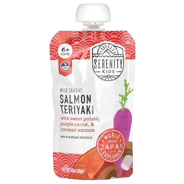 Serenity Kids, Salmon Teriyaki with Sweet Potato, Purple Carrot, & Coconut Aminos, 6+ Months, 3.5 oz (99 g) - Save 25% Today!