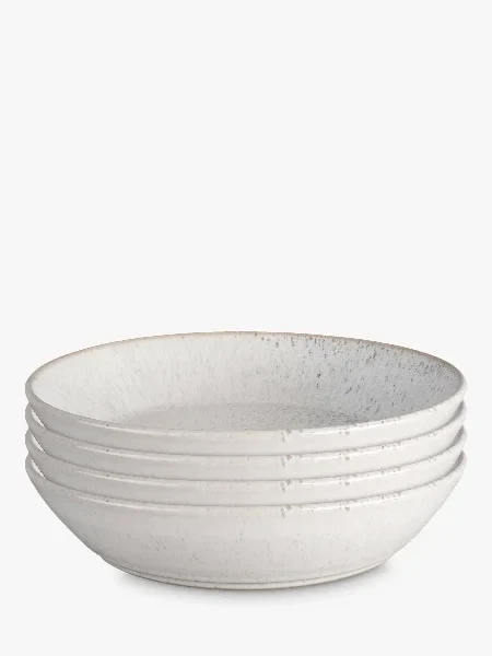 Kiln Stoneware Pasta Bowl, Set of 4, 22cm, Natural