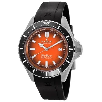 Edox Skydiver Neptunian Automatic Orange Dial Men's Watch 80120 3NCA ODN - 40% Off Limited Time!
