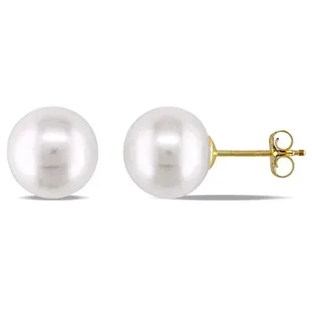 AMOUR 8 - 8.5 Mm Cultured Freshwater Pearl Stud Earrings In 14K Yellow Gold - Save 49% Today!