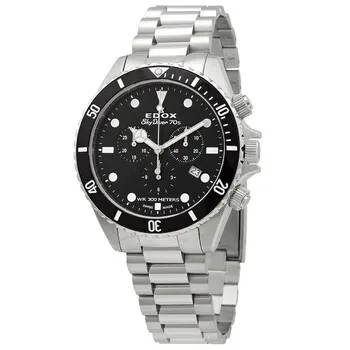 Edox SkyDiver Chronograph Quartz Black Dial Men's Watch 10238 3NM NI - 79% Off Today!