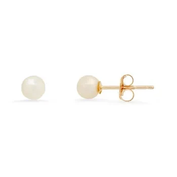 Kylie Harper 10k Yellow Gold Petite 4mm Genuine Pearl Stud Earrings - Now 81% Off!