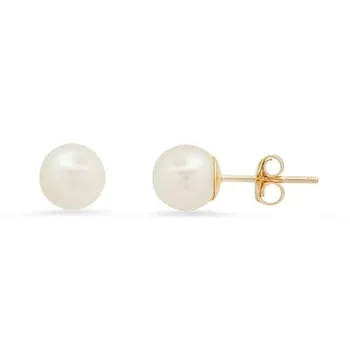Kylie Harper 10k Yellow Gold 6mm Genuine Pearl Stud Earrings - 80% Off Today!