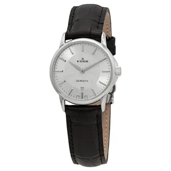 Edox Les Bemonts White Dial Black Leather Ladies Watch 57001 3 AIN - Save $33100 Now!