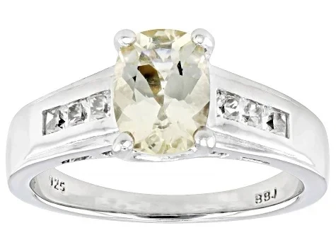 Yellow Labradorite Rhodium Over Silver Ring 1.26ctw - 28% Discount Now!