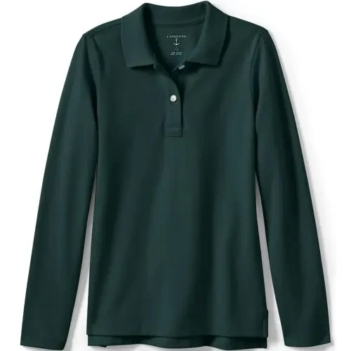 Girls Long Sleeve Feminine Fit Mesh Polo Shirt - Save 22% Today!