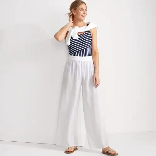 Women's Plus Size Sheer Oversized Swim Cover-up Pants - 37% Off Today!