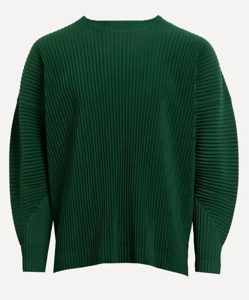 MC AUGUST Seaweed Green Pleated Long Sleeve Top